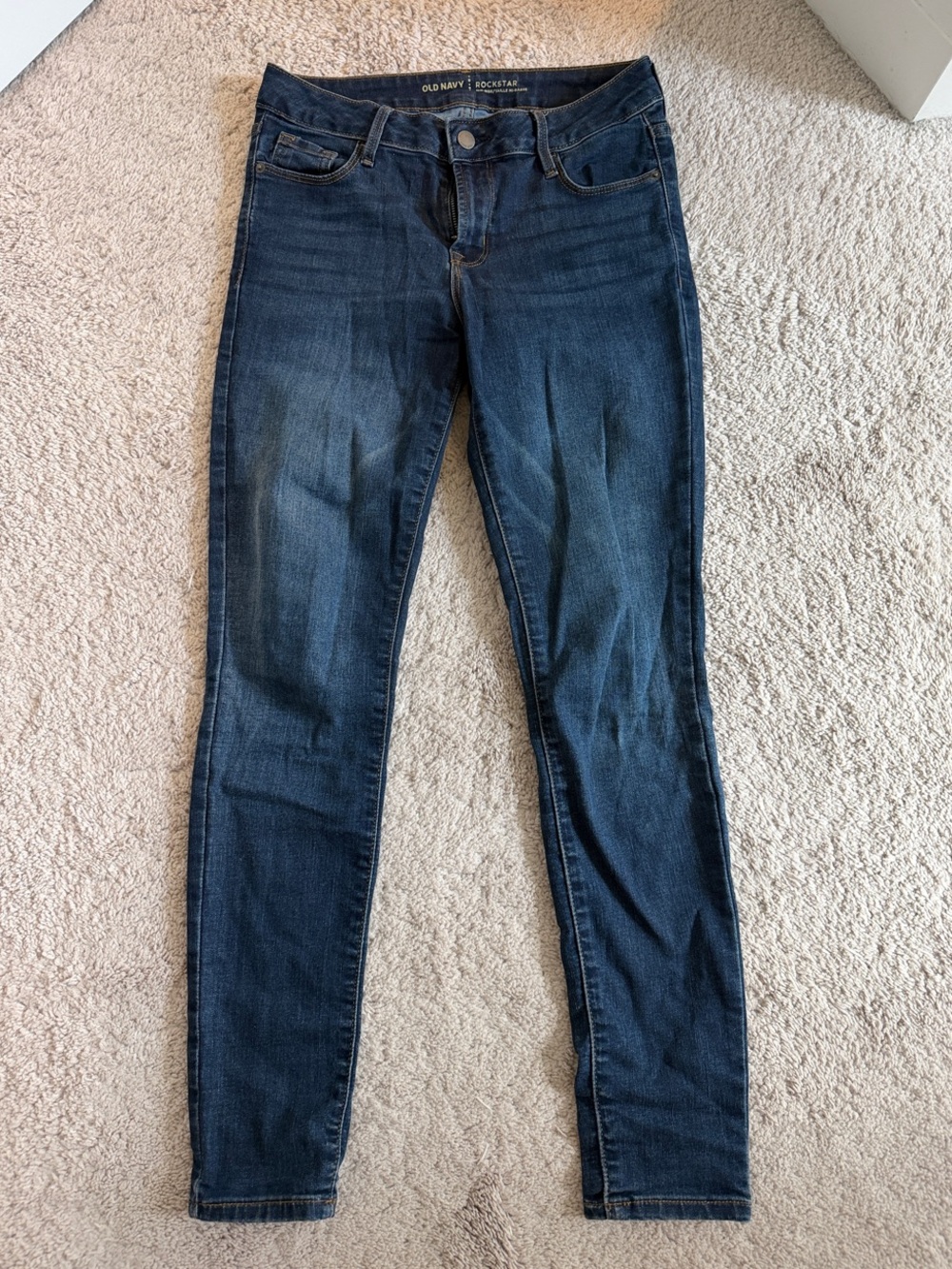 Old Navy - Size 4 ROCKSTAR Women’s Mid-Rise Dark Blue Skinny Jeans